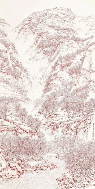 熊海/陕北高原/137×69.5cm