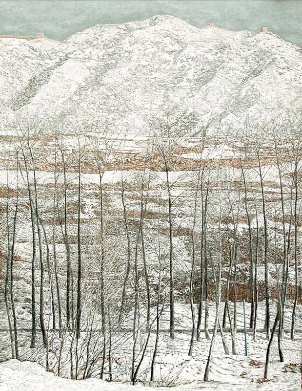 范淼/山上长城/布面油画