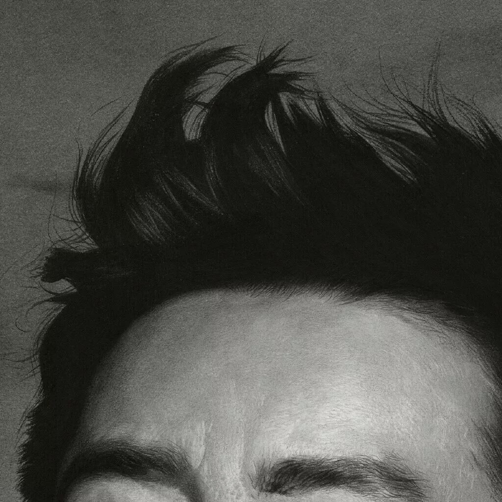 刘斌素描作品《老顽童——哈林》头发