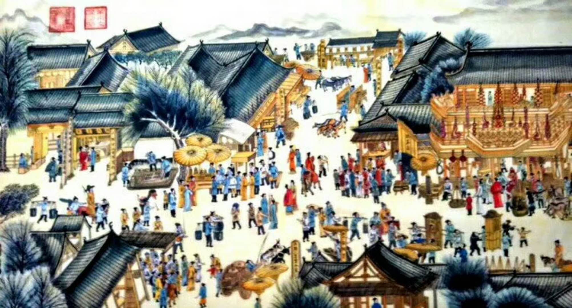 肖业炎 长卷国画(色彩)《清明上河图》