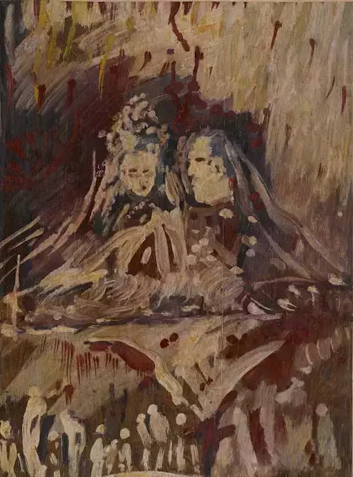 李青萍油画作品《婚礼》