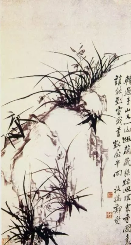郑板桥国画兰花系列作品《转过青山又一山》