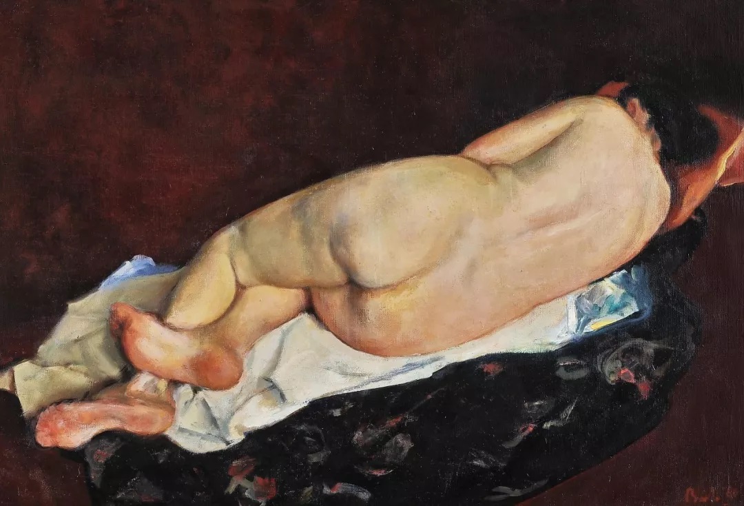 油画大师巴巴作品《人体》1980年布面油画79.5X115cm蒂米什瓦拉艺术博物馆藏