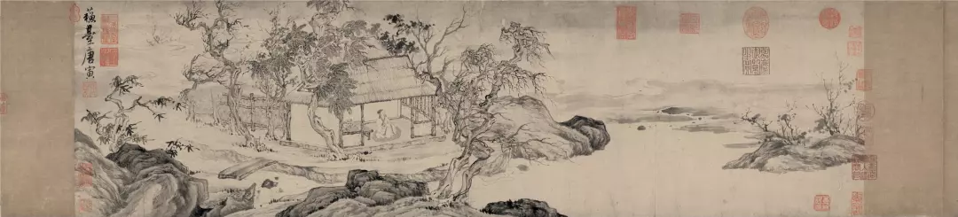 明 唐寅 悟阳子养性图 纸本水墨 29.5×103.5厘米 辽宁省博物馆藏