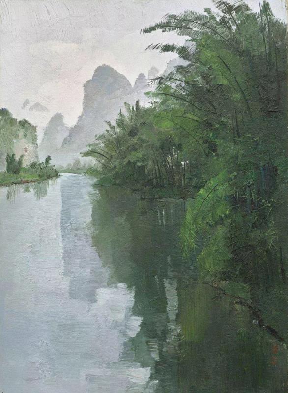 吴冠中作品《漓江竹林》