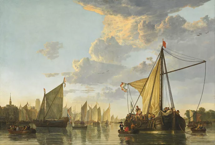 阿尔伯特·克伊普Aelbert Cuyp 油画作品欣赏《多德雷赫特的马斯河》