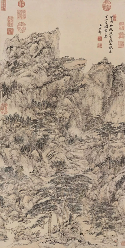 清 王原祁 仿王蒙夏日山居