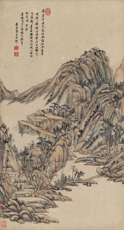 清 王原祁 仿大痴山水图