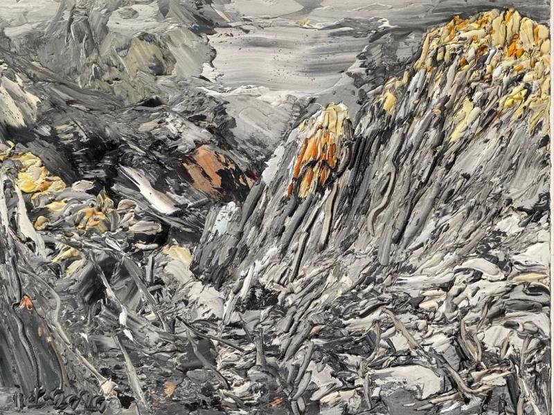 庞永杰油画作品 《黄山雪景》布面油画