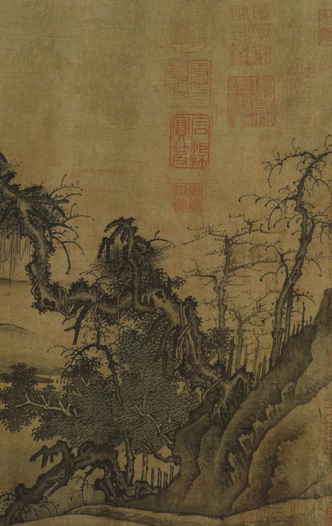 燕文贵 秋山萧寺图 局部