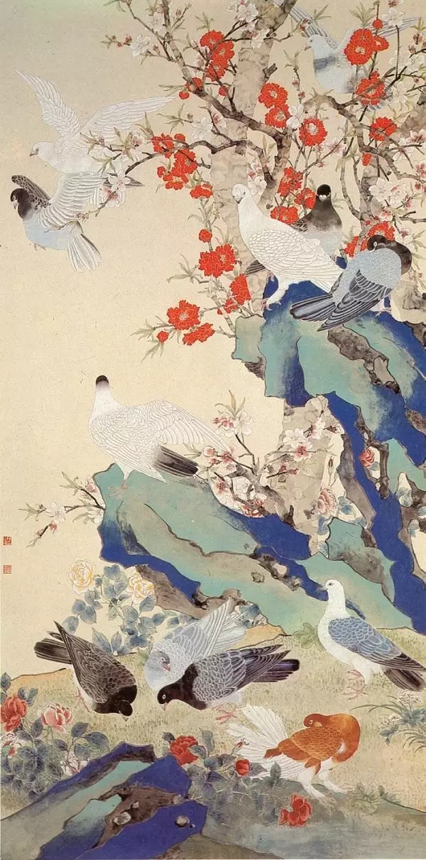 花鸟画《和平之春》