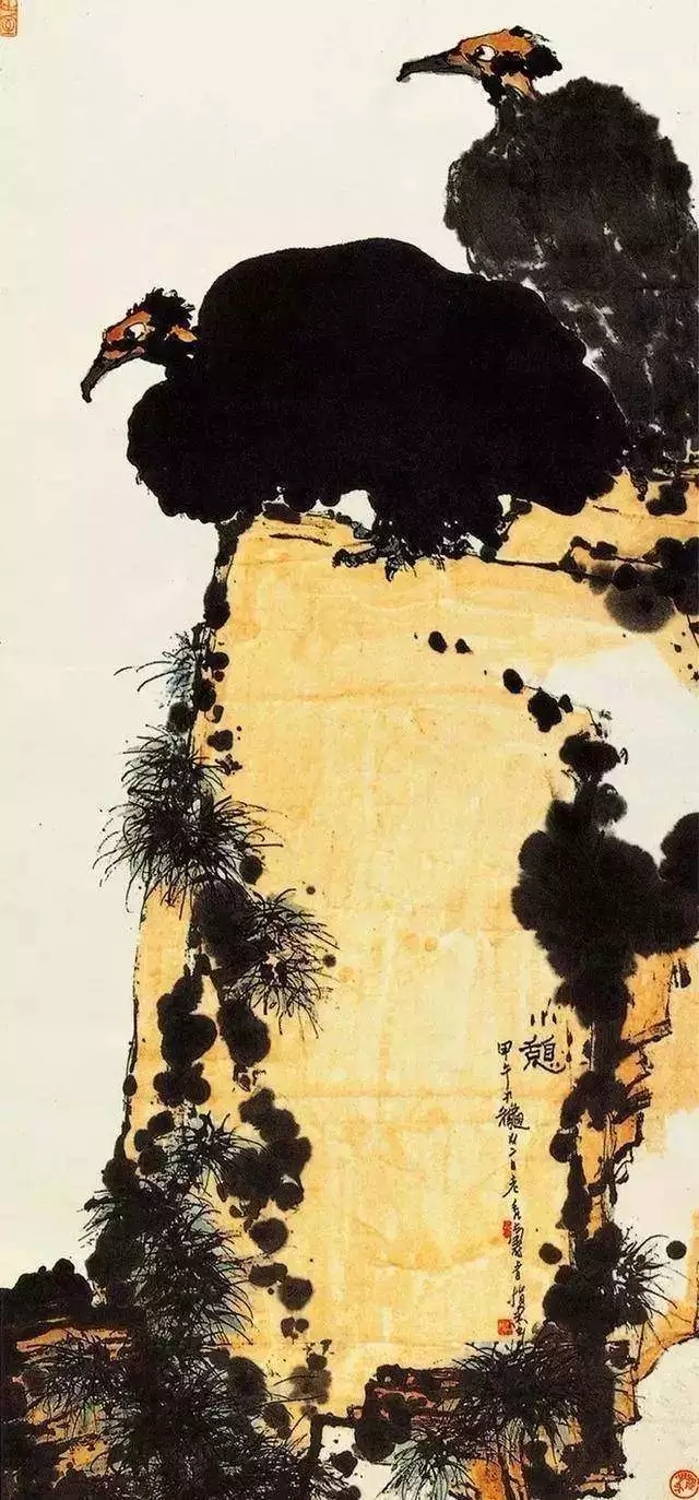 潘天寿作品《鹫鹰磐石图》