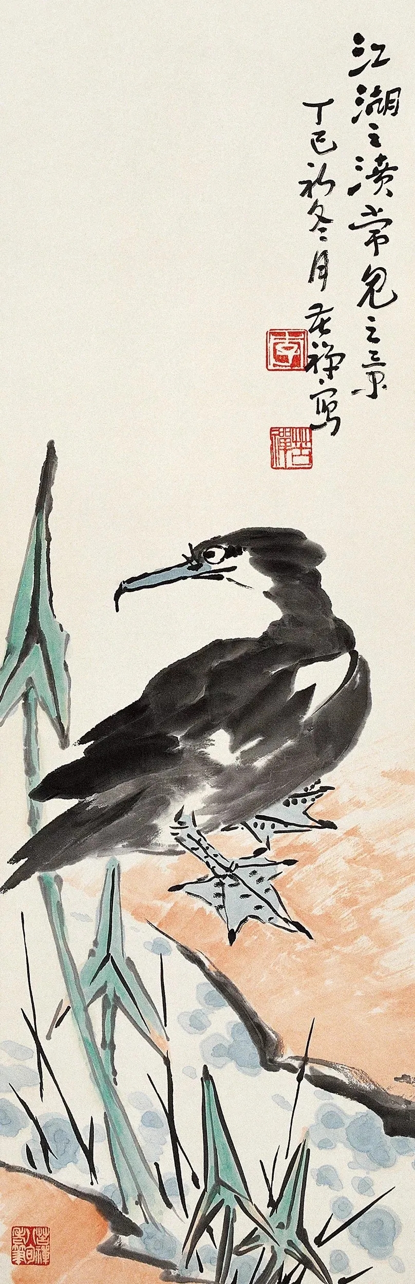 李苦禅花鸟画《江湖之滨常见之景》