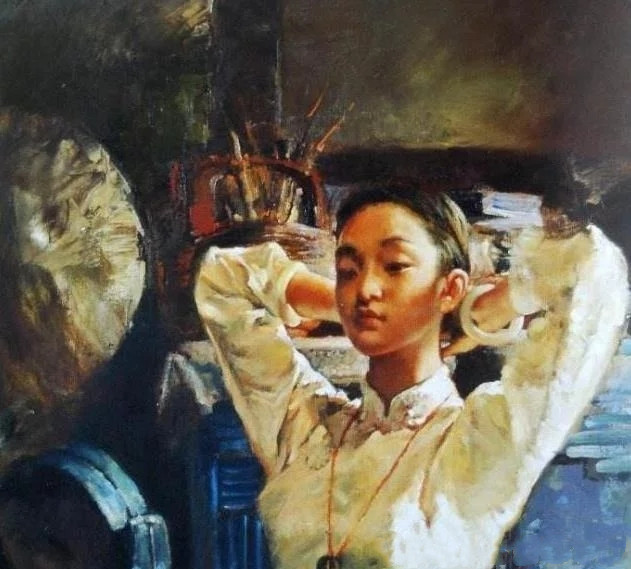 潘鸿海笔下的周迅人体油画