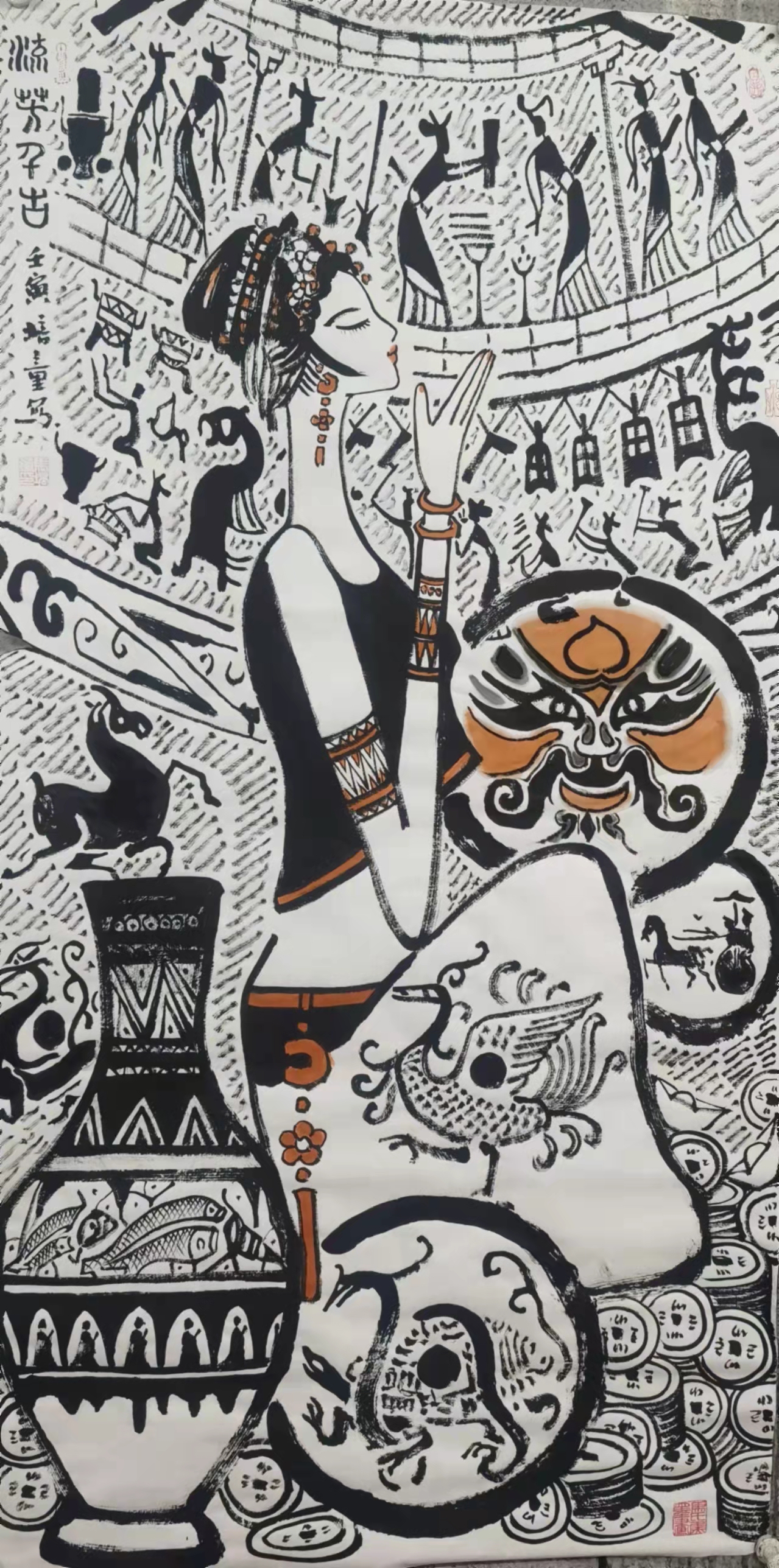 马培童画作《远古呼唤》