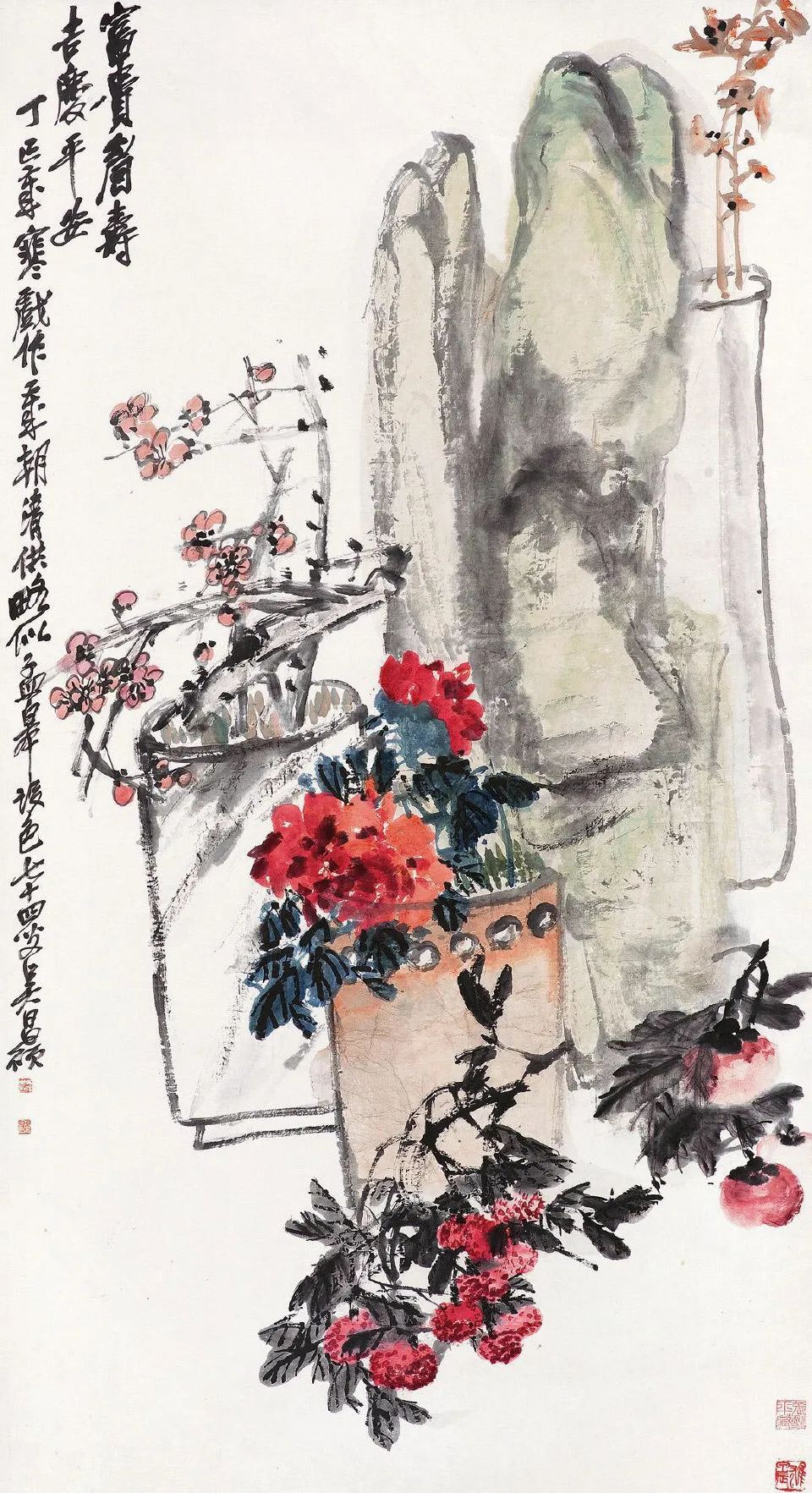 吴昌硕花卉作品欣赏 吴昌硕花卉作品欣赏