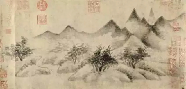 南宋·米友仁 云山图 纸本墨色 27.6×57cm 美国克利夫兰艺术博物馆藏 南宋·米友仁 云山图 纸本墨色 27.6×57cm 美国克利夫兰艺术博物馆藏
